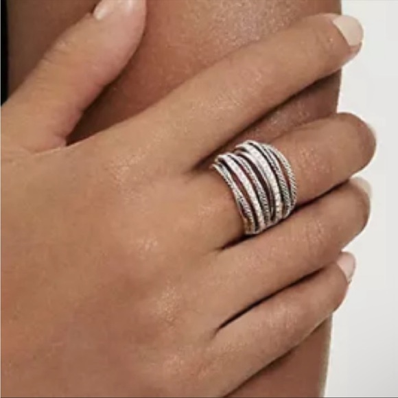 New 925 Silver Stackable Multilayered Bridal Ring - Picture 5 of 6